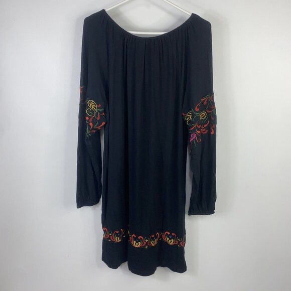 NWOT Sahalie Peasant Dress Embroidered Boho Floral Long Sleeve Women’s Large - Picture 2 of 13